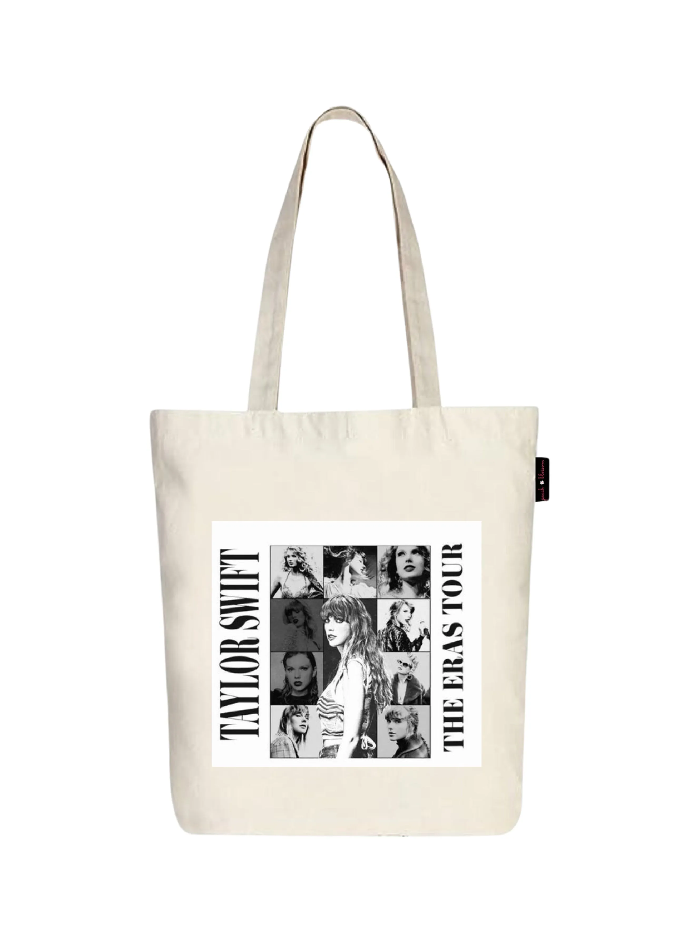 Peach Blossom Women's Cotton Printed Tote Bag With Zipper and Pouch | Pack Of 2 Combo