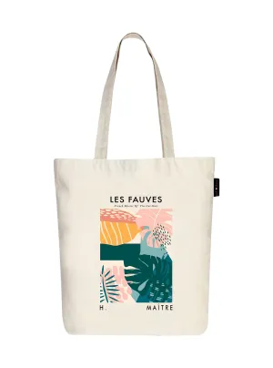Peach Blossom Women's Cotton Printed Tote Bag With Zipper and Pouch