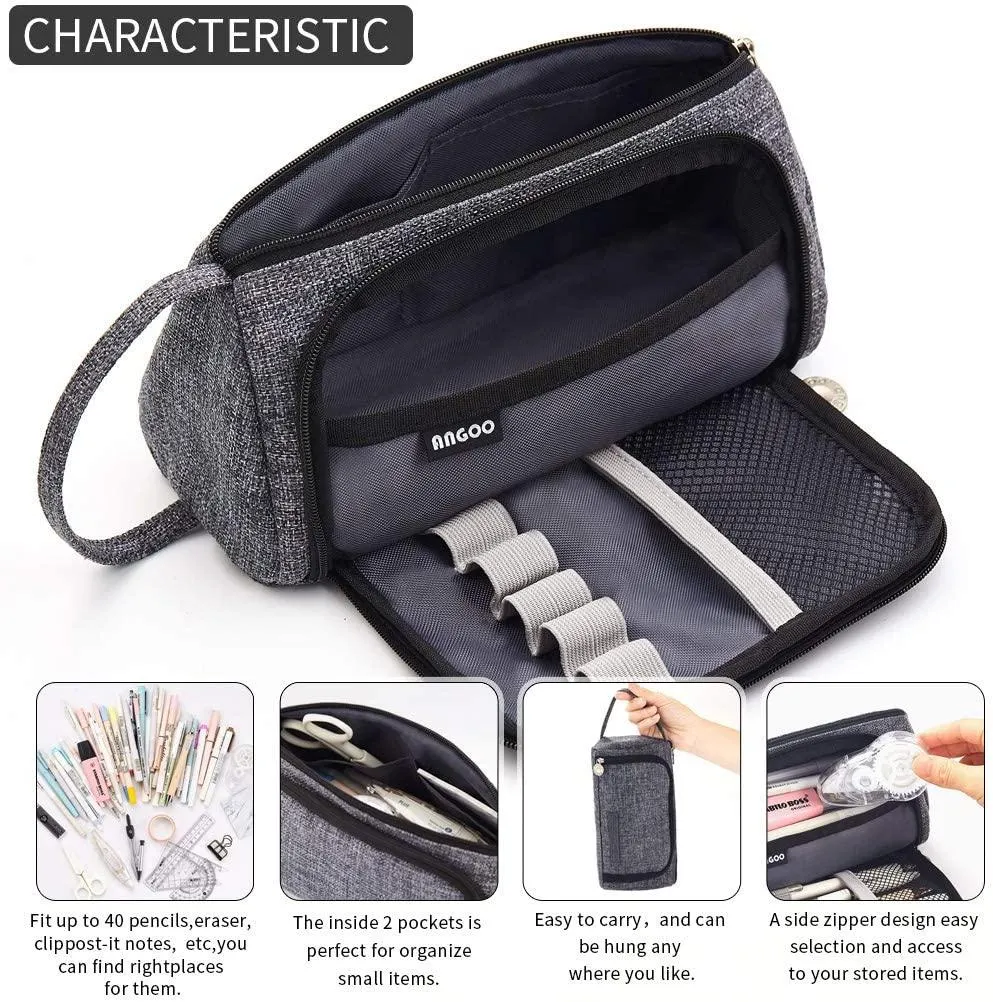 Pencil Case Big Capacity Storage Pouch Stationery Bag for Middle High School