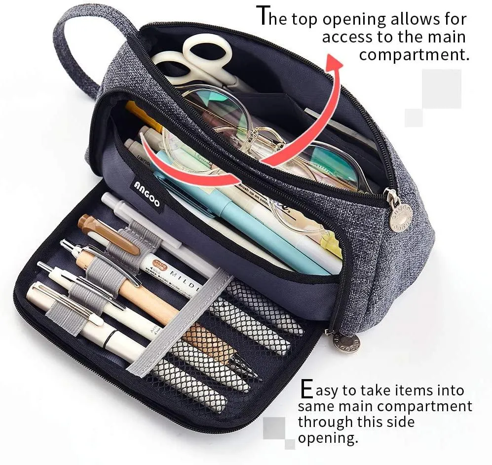 Pencil Case Big Capacity Storage Pouch Stationery Bag for Middle High School