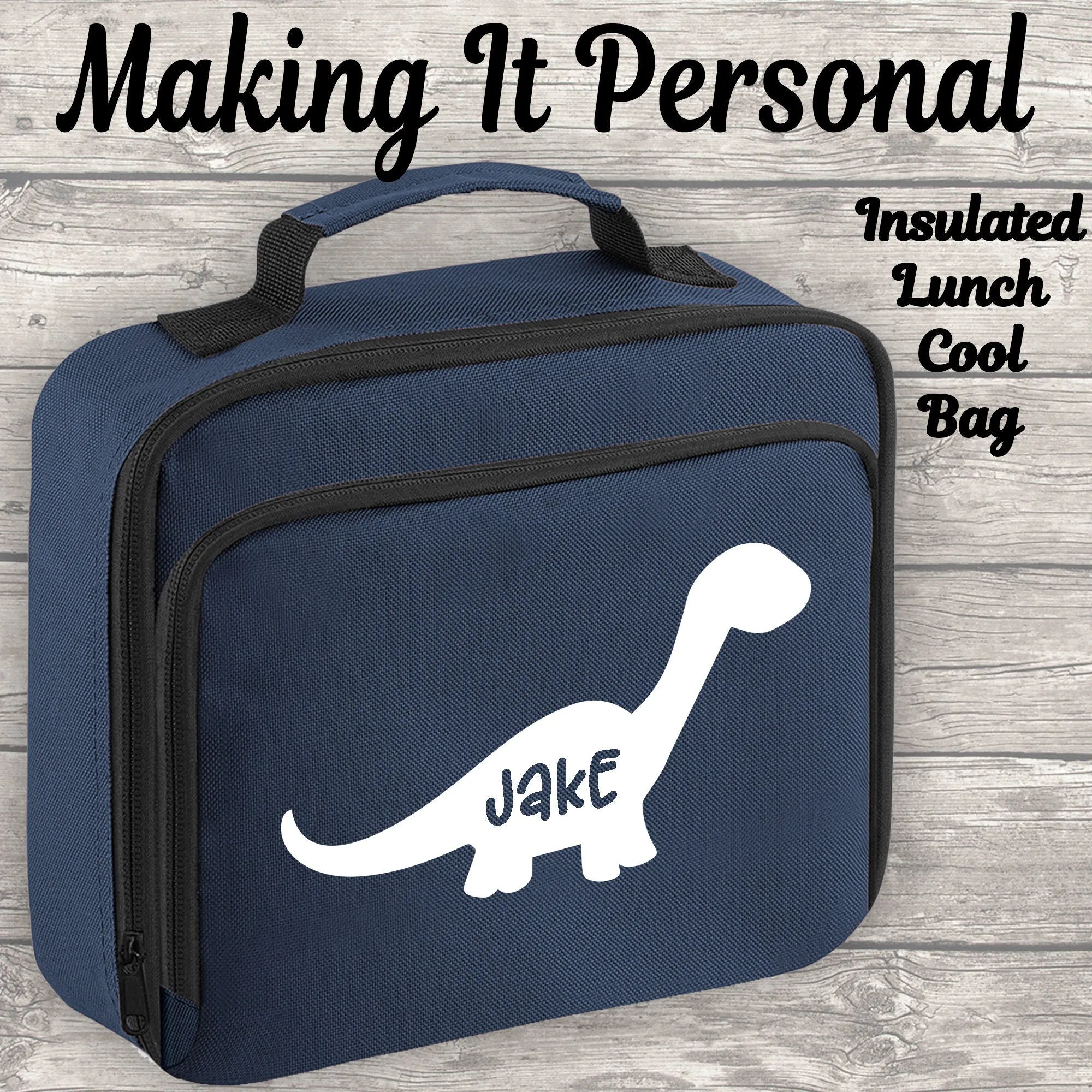 Personalised Dinosaur Lunch Bag Cool Bag Lunch Box Fully Insulated Back To School