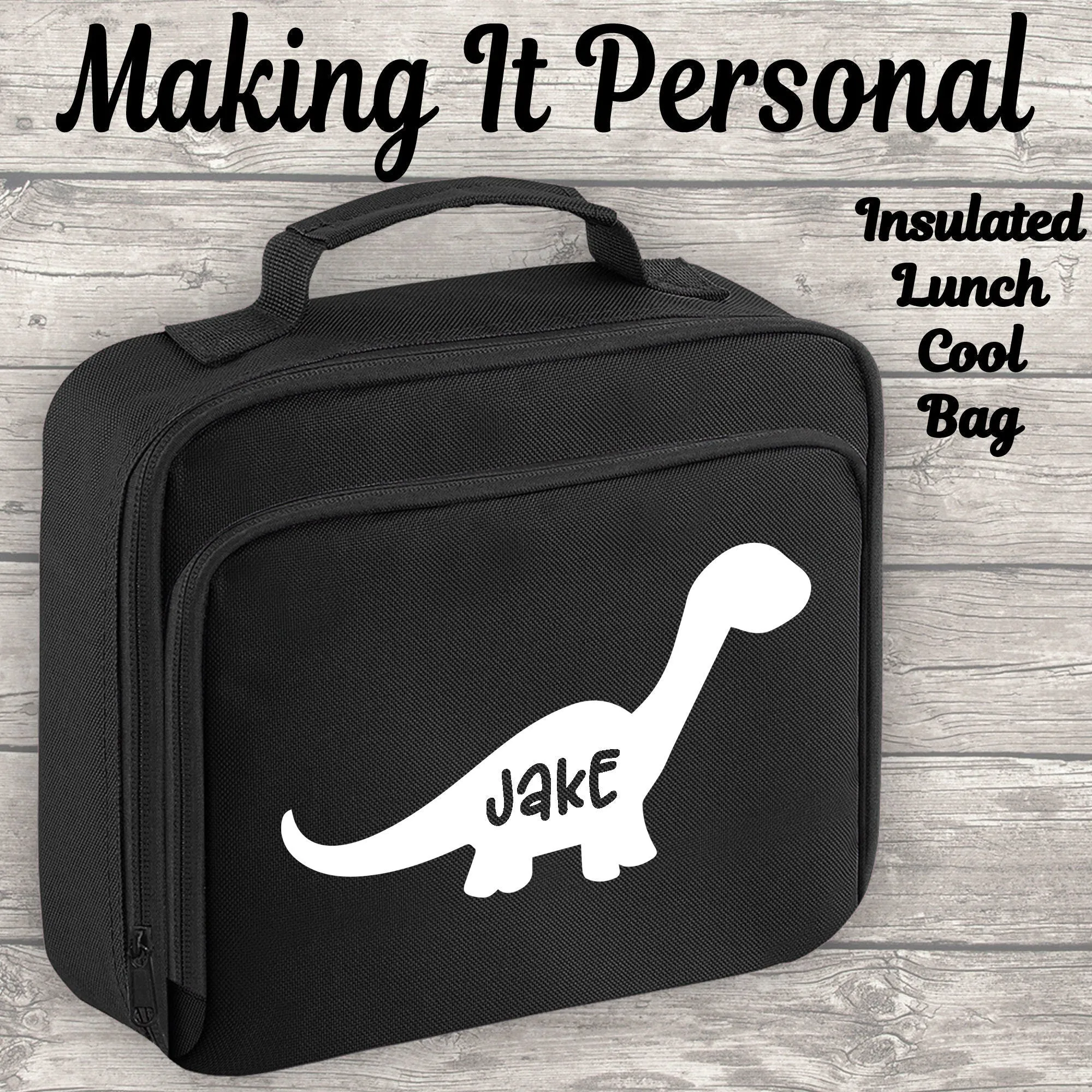 Personalised Dinosaur Lunch Bag Cool Bag Lunch Box Fully Insulated Back To School