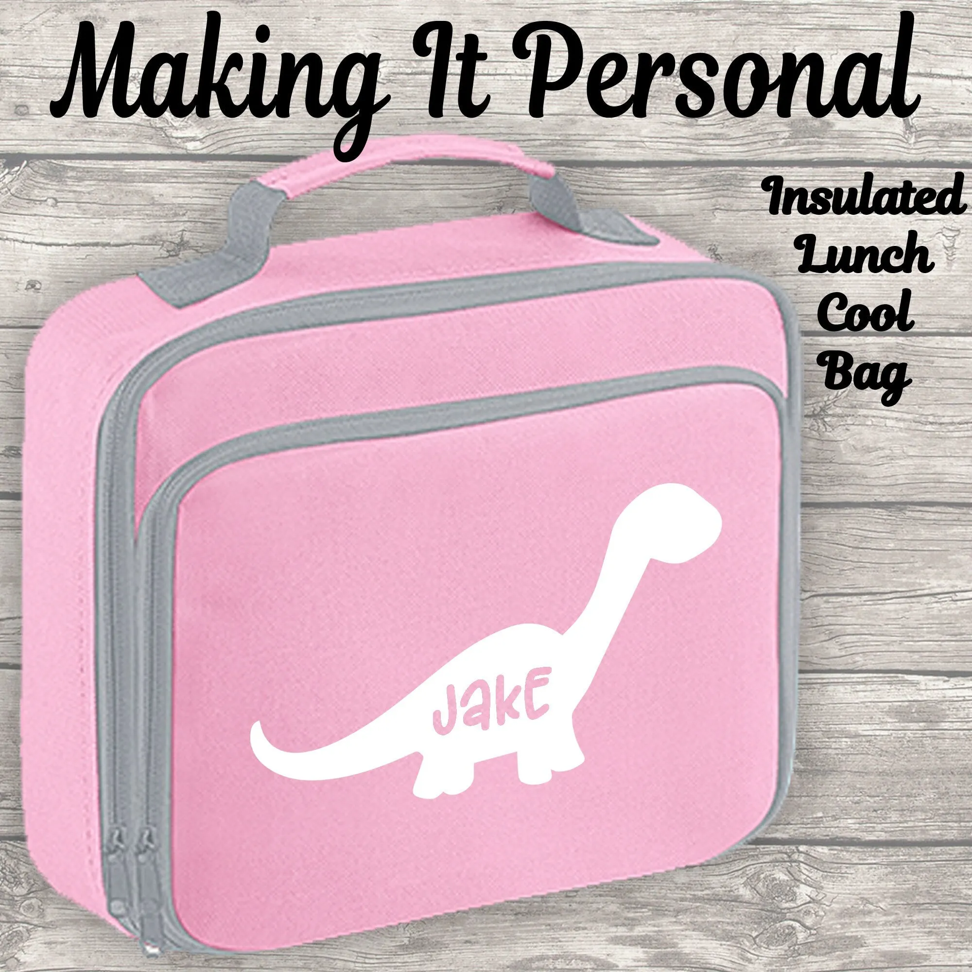 Personalised Dinosaur Lunch Bag Cool Bag Lunch Box Fully Insulated Back To School