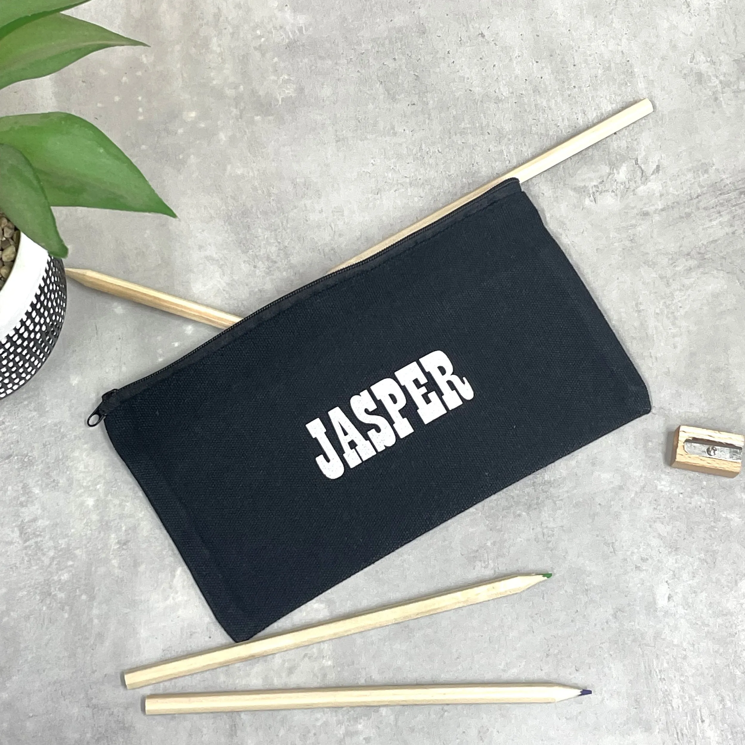 Personalised Kids Canvas Pencil Case
