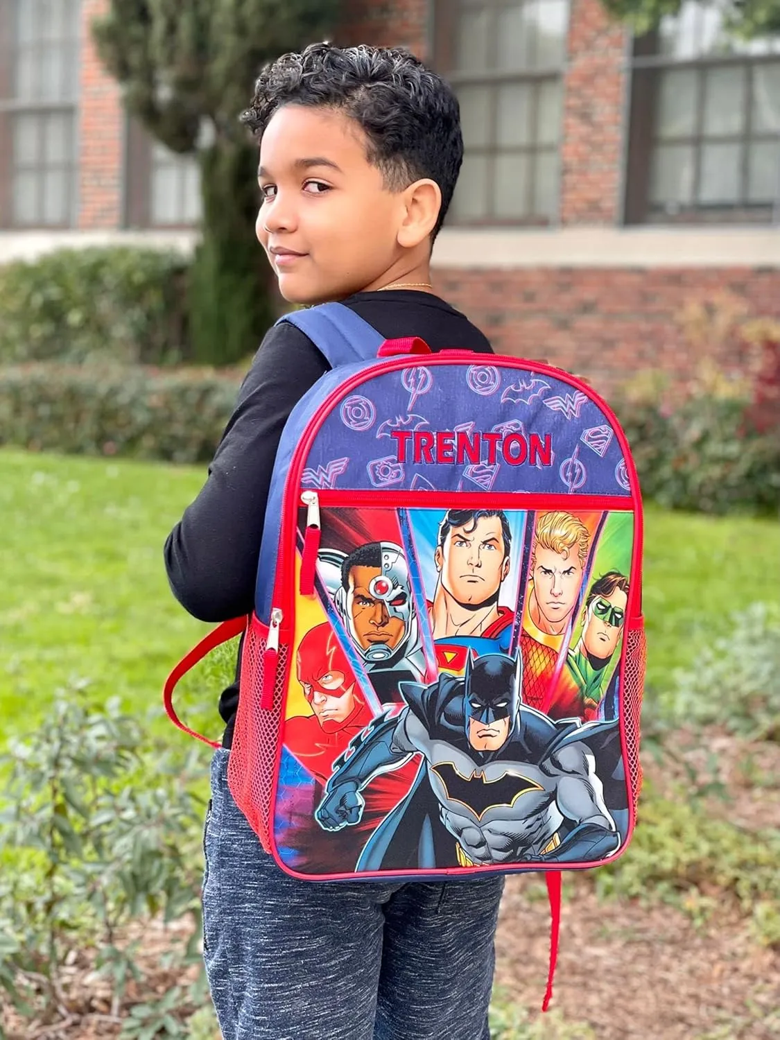Personalized 16 Inch License School Backpack - DC Justice League
