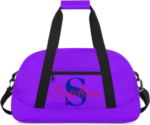 Personalized Duffle-Bag for Girls Boys,Custom Sports Gym Baseball Bag,Carry-on Lightweight for Travel Outdoor Pure Purple