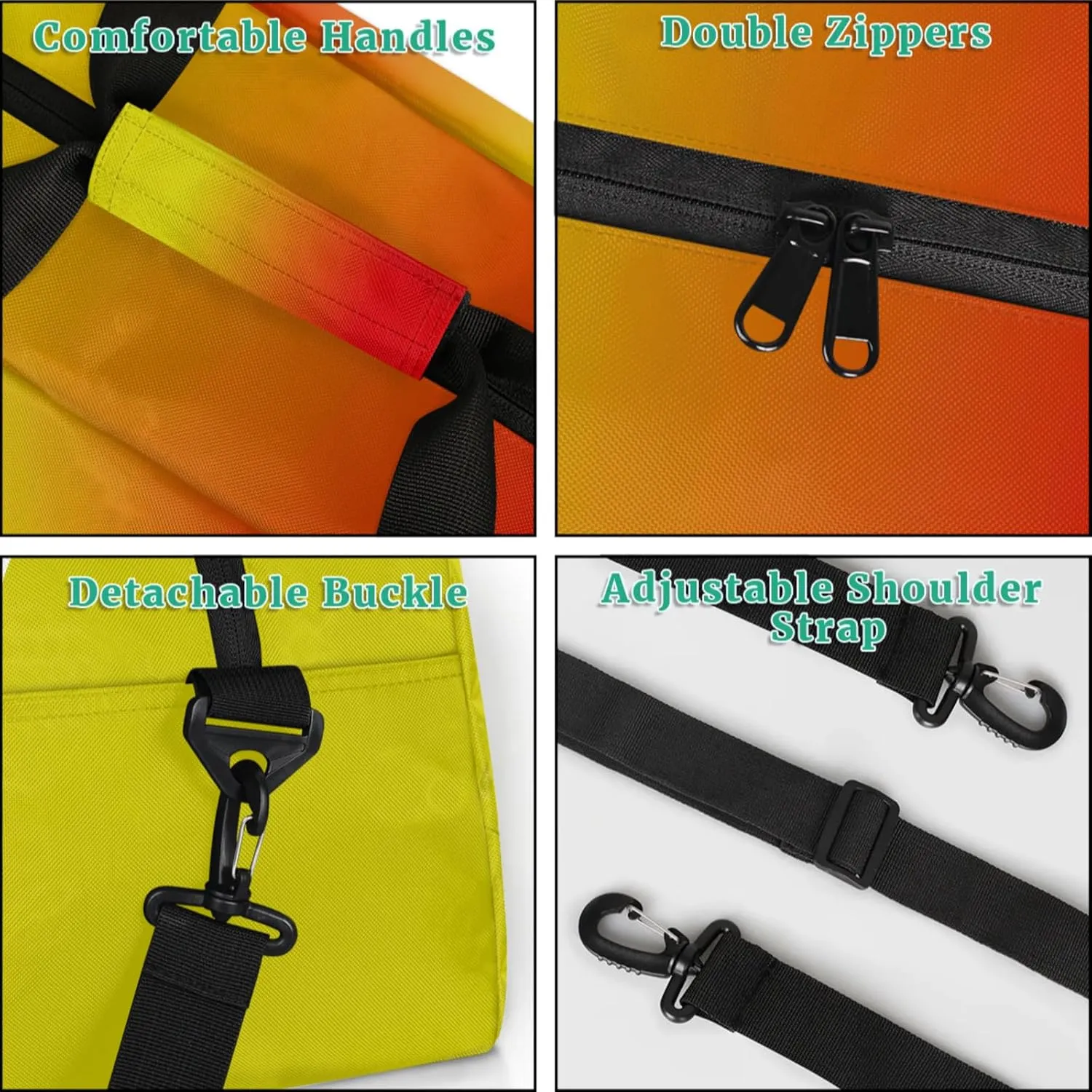 Personalized Name Duffle-Bag for-Girl-Boy Customized Sports-Bag Carry-On-Bag Gym-Travel-Bag Ballet-Bag Gymnastics-Bag Yellow Red