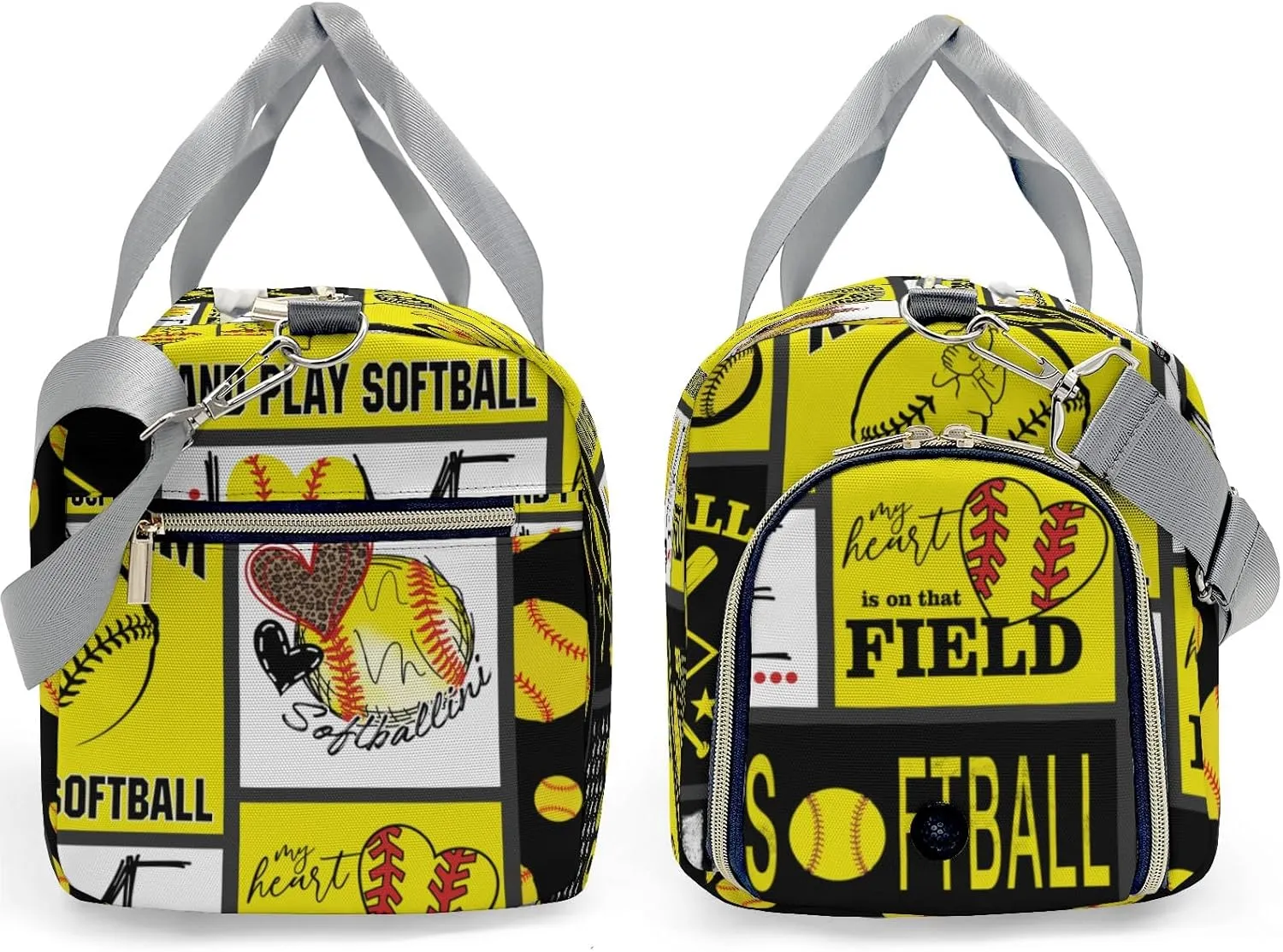Personalized Name Softball Gym Bag for Women, Travel Duffle Bag Carry On Weekender Bag with Shoe Compartment Custom Gift