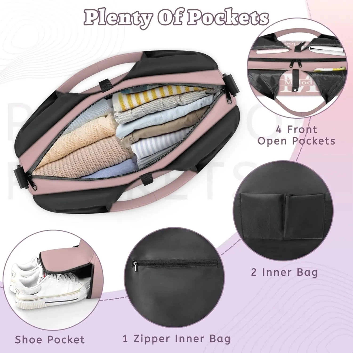Personalized Yoga Mat Bag with Name Shoe Compartment, Solid Color Initial Letter Travel Tote Sport Gym Duffel Bag