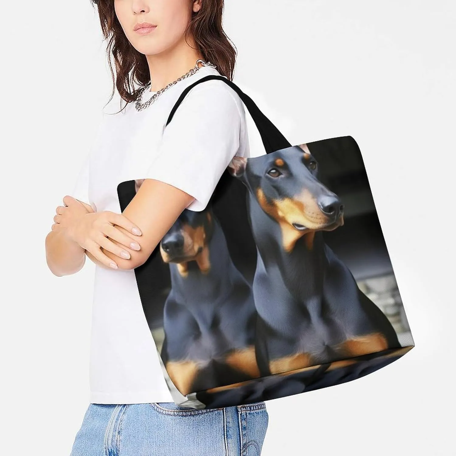 Pfhorn Flower Fairy Tote Bag for Women Reusable Grocery Shoulder Bag Shopping Bags for Travel, Groceries