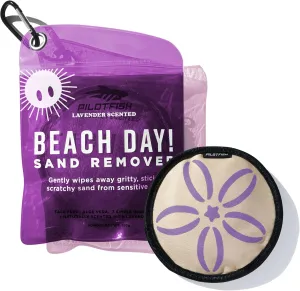 Pilotfish Beach Essentials Sand Remover Bag, Gentle Skin-Friendly Formula with 7 Natural Ingredients   Lavender Essential Oil, Talc-Free Sand Removal Beach Accessories, Must Haves, Gifts for Women