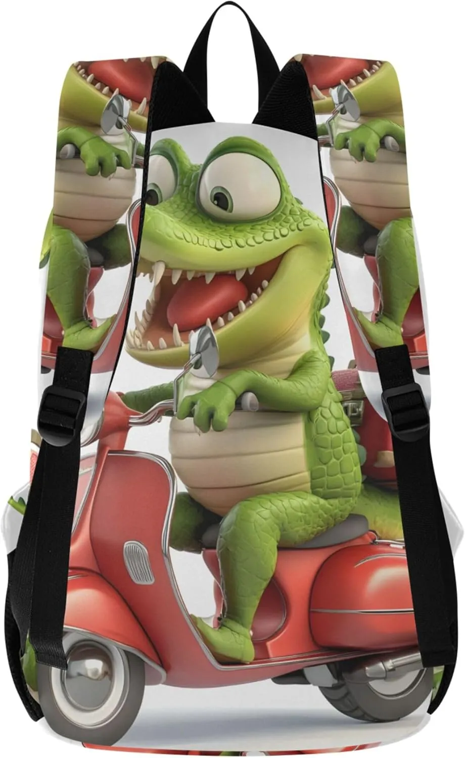 Pink Casual Backpack for Men Women Cute Alligator Funny Animal Everyday School Bookbag for Teen Girls