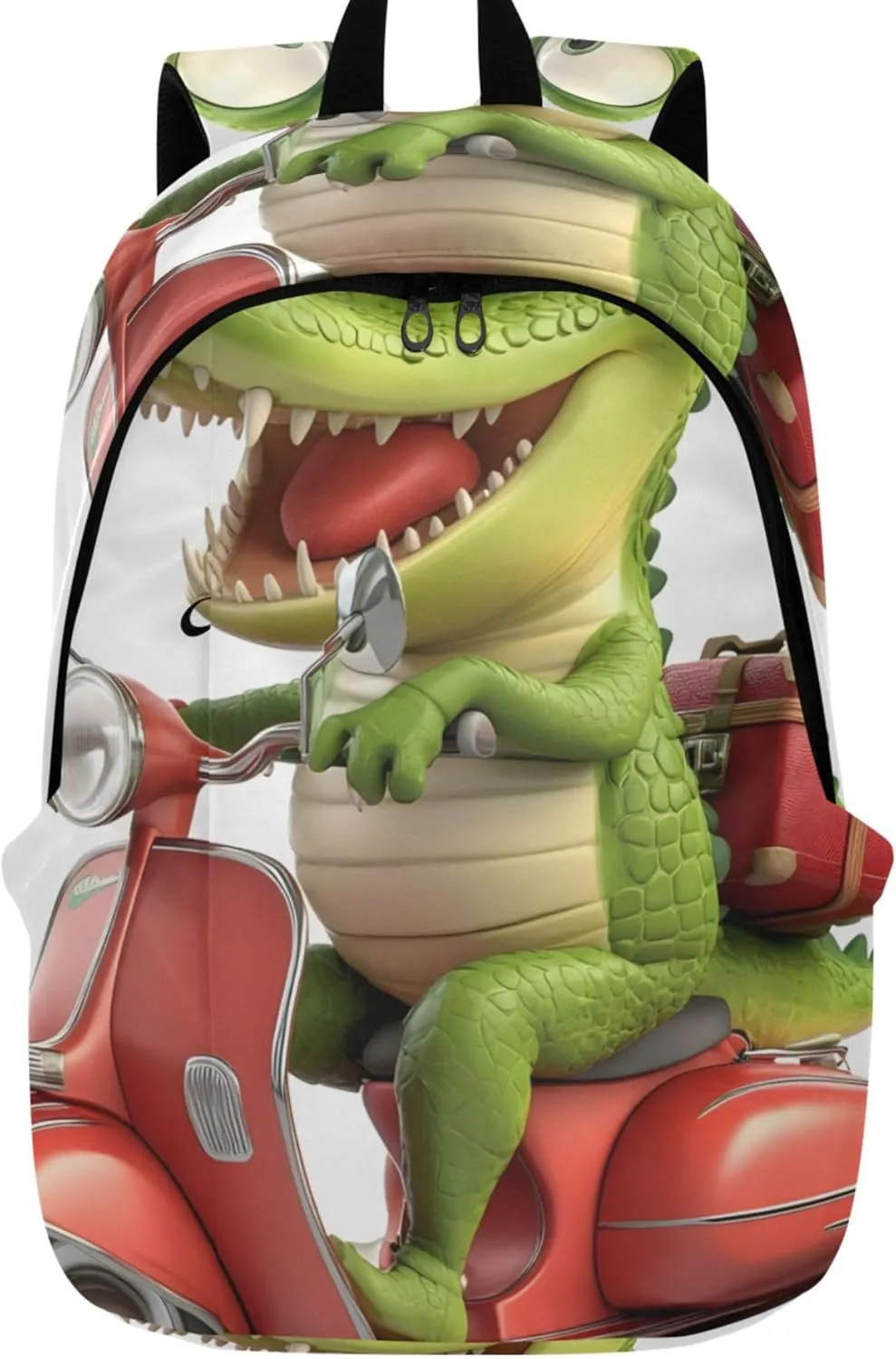 Pink Casual Backpack for Men Women Cute Alligator Funny Animal Everyday School Bookbag for Teen Girls