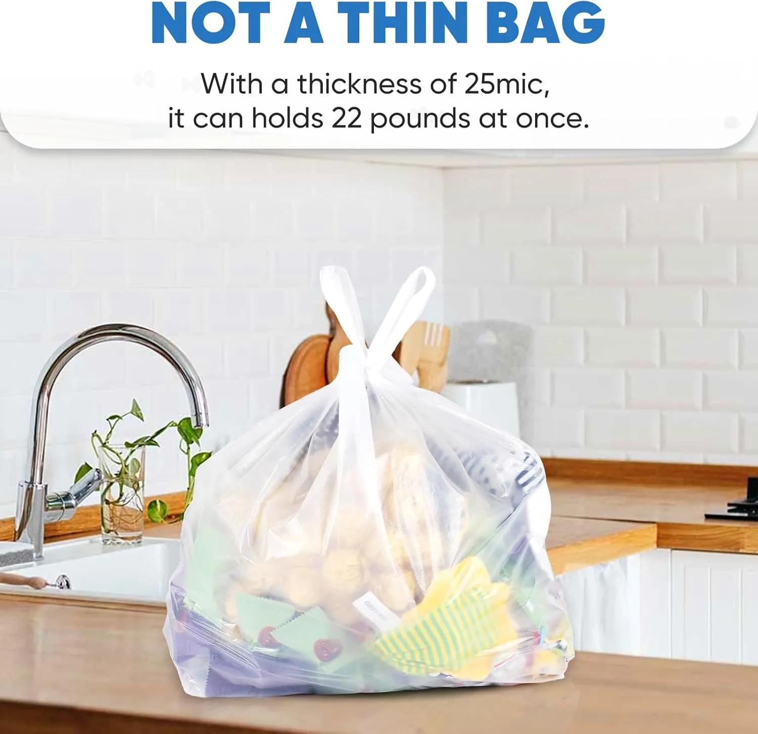 Plastic Bags, 200 Count T Shirt Bags, Plastic Bags With Handles For Shopping, Plastic Grocery Bags, Plastic Bags For Small Business (11"x 6"x 21") White Plastic Bag Recyclable
