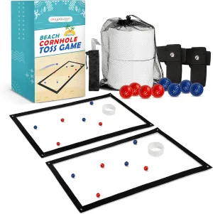 Play Platoon - Beach Cornhole Toss Game - Beach Corn Hole Games for Adults, Family & Kids - Includes Two Board Markers & Accessories for 2-4 Players - Portable & Lightweight, Perfect for Activities