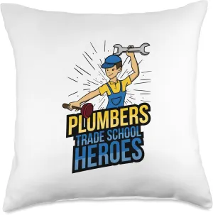 Plumbers Trade School Heroes - Essential Worker Pride Throw Pillow