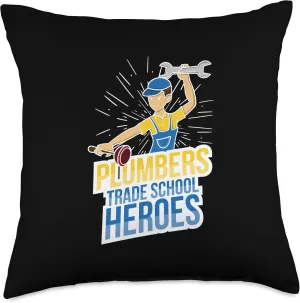 Plumbers Trade School Heroes - Essential Worker Pride Throw Pillow