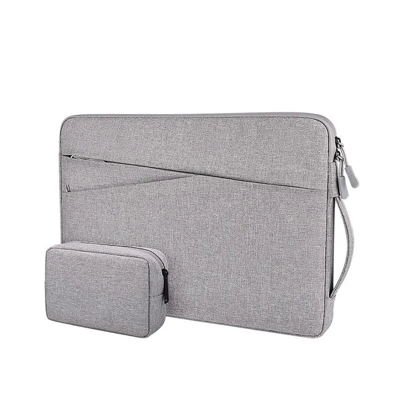 Polyester Laptop Liner Bag with Small Bag - Fits 14.1-15.4 Inch Devices - Deep Space Gray