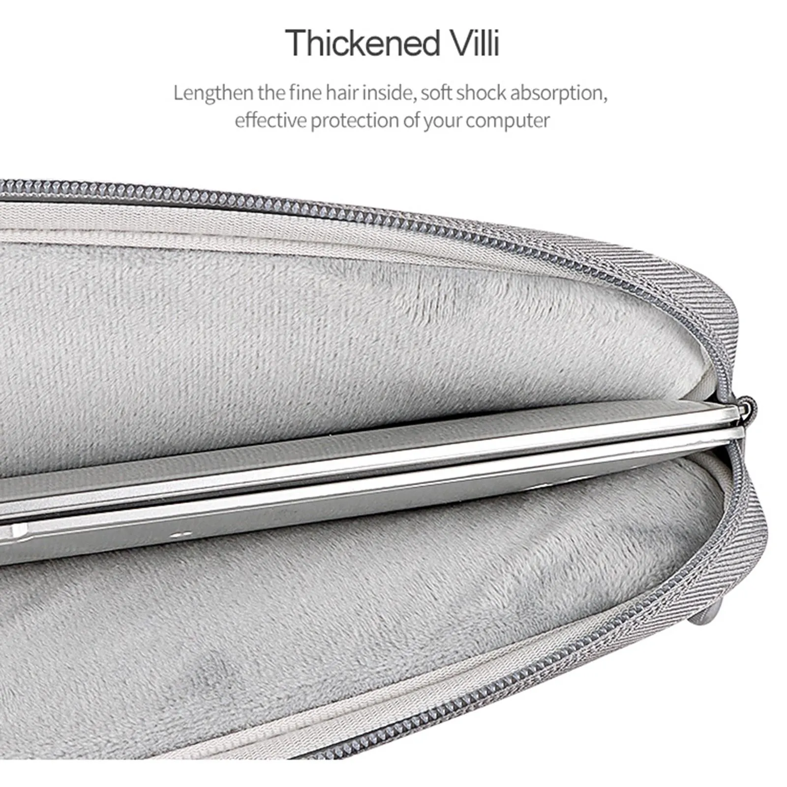 Polyester Laptop Liner Bag with Small Bag - Fits 14.1-15.4 Inch Devices - Deep Space Gray