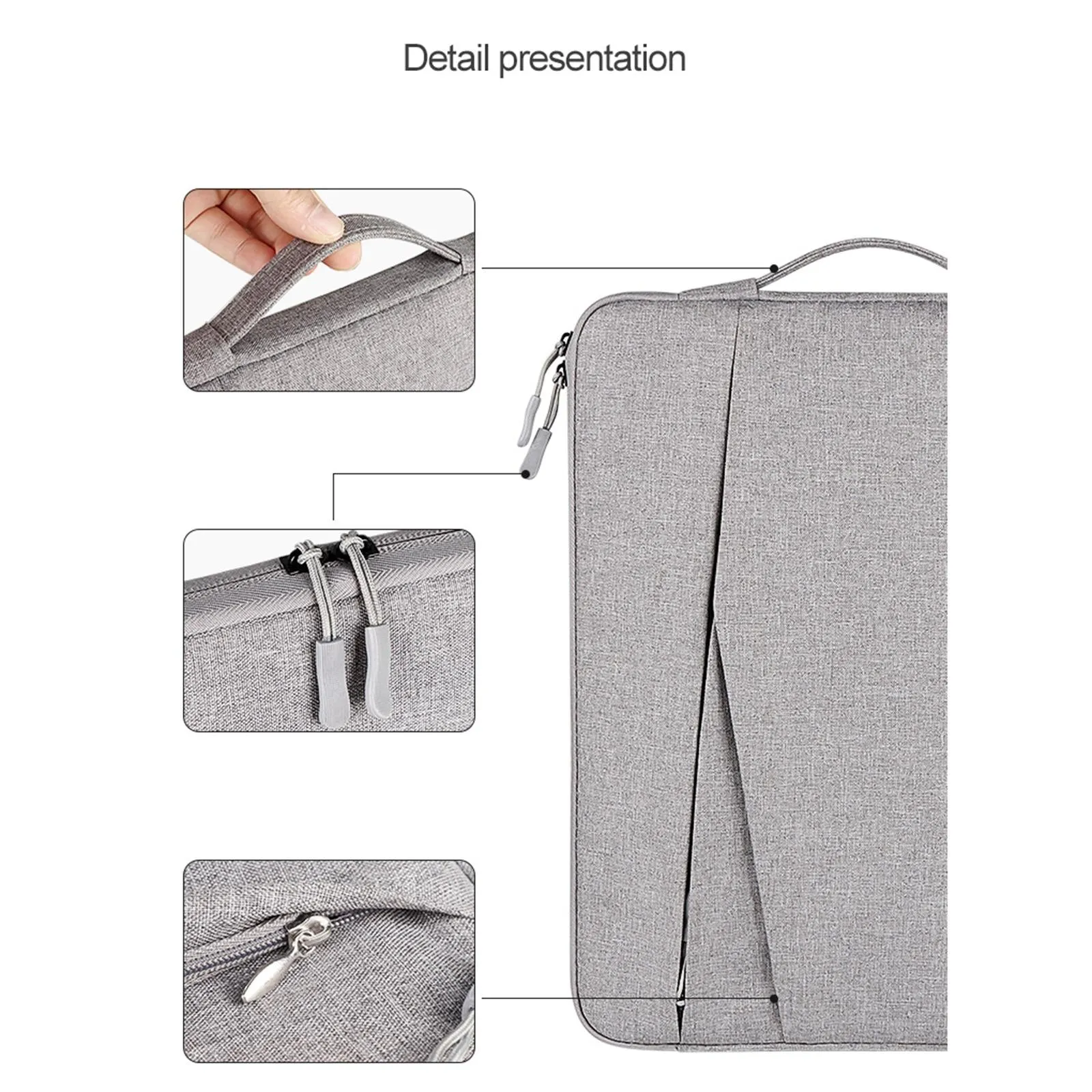 Polyester Laptop Liner Bag with Small Bag - Fits 14.1-15.4 Inch Devices - Deep Space Gray
