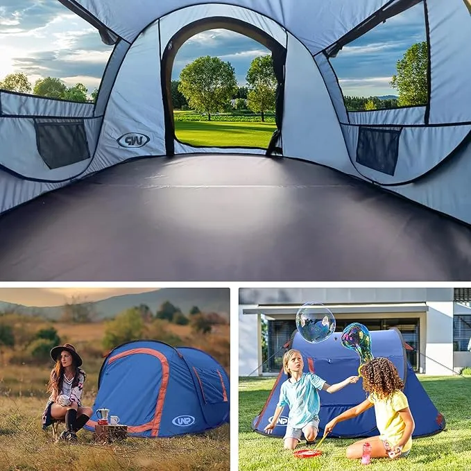 Pop-up Tent,2 Person Camping Tent,Instant Portable Beach Tent,Easy Pop Up Shade Tents 2 Doors for Camping Hiking & Traveling with Carrying Bag