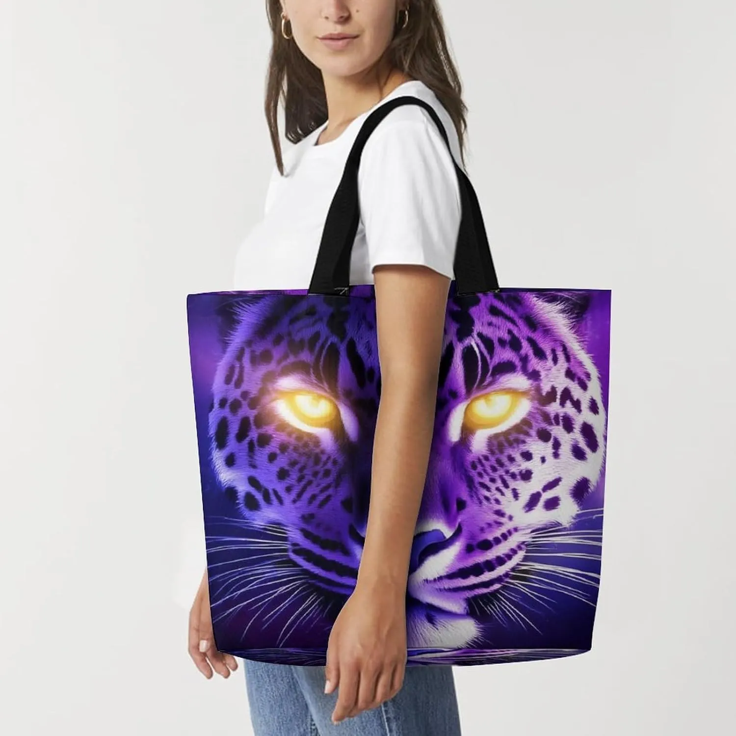 Portable Grocery Shoulder Bag for Women Casual Reusable Shopping Bag Large Tote Bags