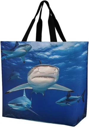 Portable Large Tote Bag for Women, Reusable Grocery Shoulder Bag Multipurpose Shopping Bags