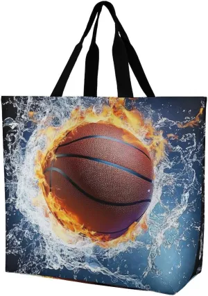 Portable Large Tote Bag for Women, Reusable Grocery Shoulder Bag Multipurpose Shopping Bags