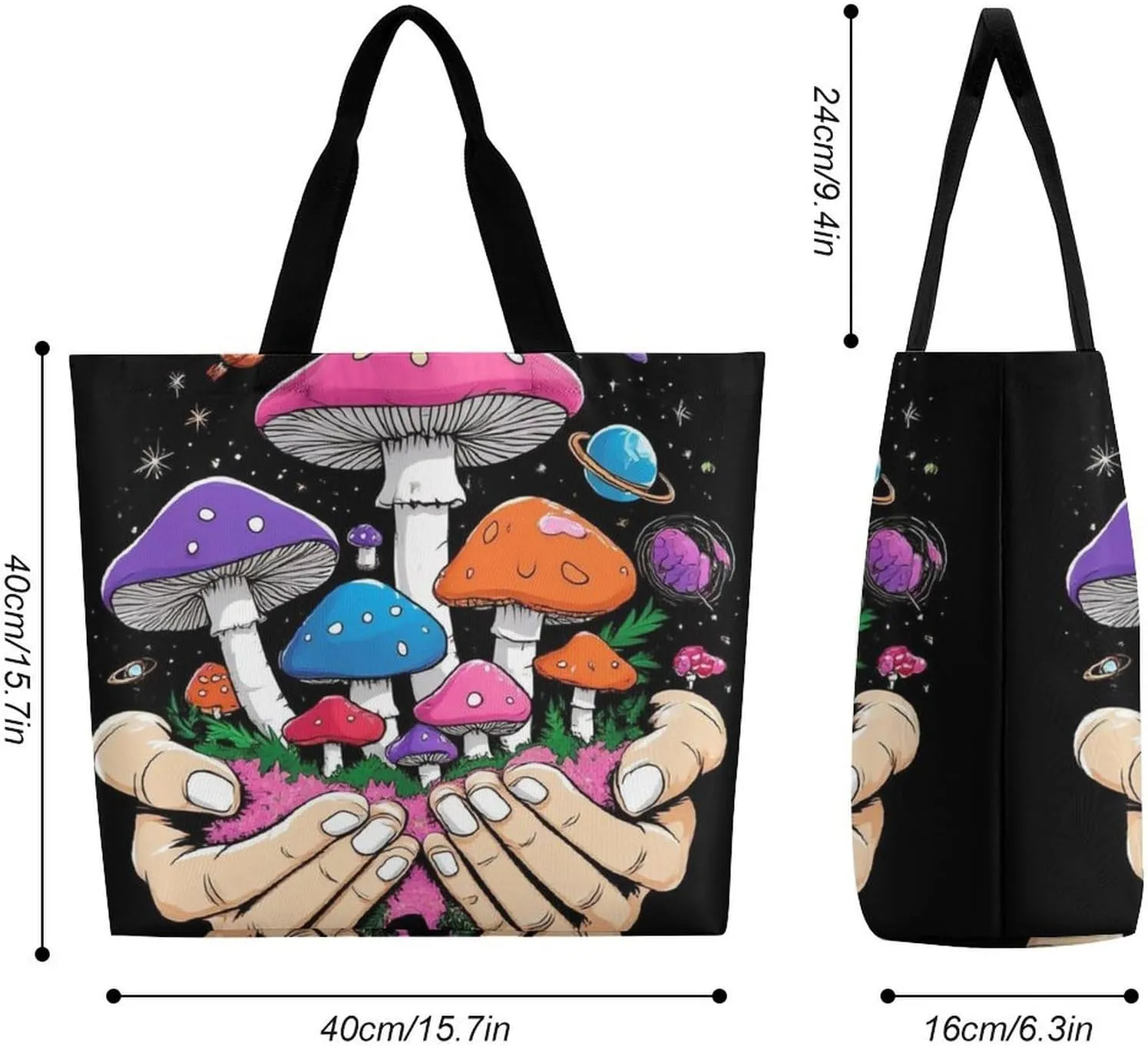 Portable Large Tote Bag for Women, Reusable Grocery Shoulder Bag Multipurpose Shopping Bags