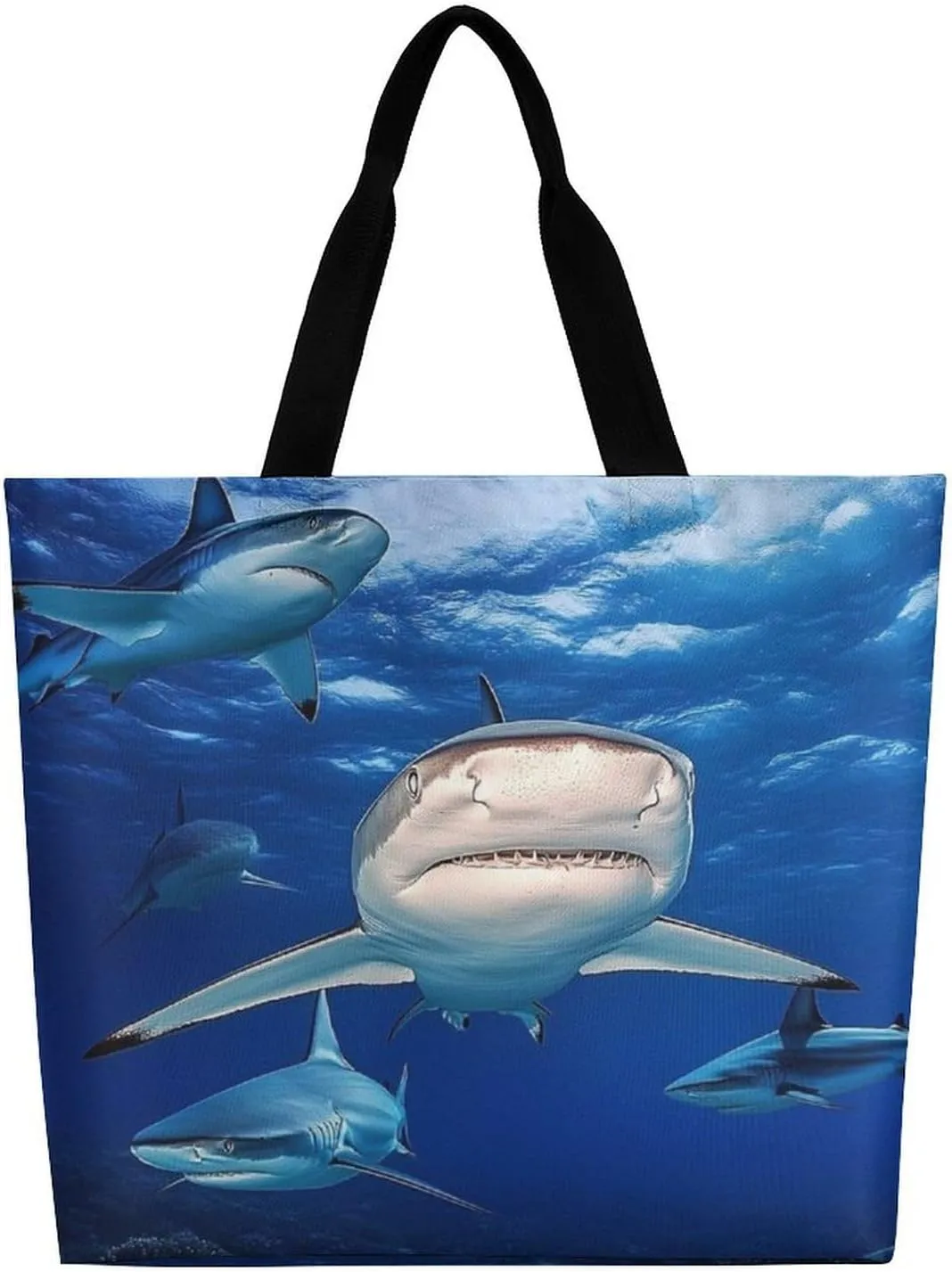 Portable Large Tote Bag for Women, Reusable Grocery Shoulder Bag Multipurpose Shopping Bags