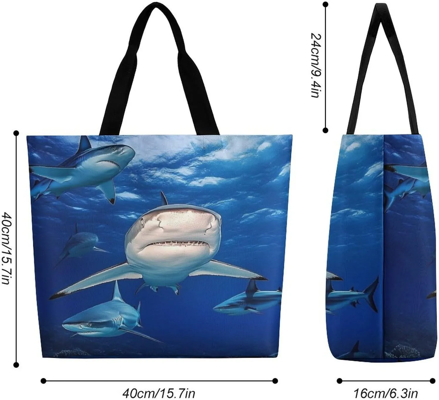 Portable Large Tote Bag for Women, Reusable Grocery Shoulder Bag Multipurpose Shopping Bags