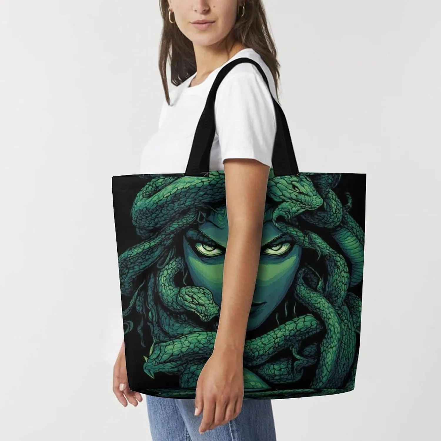 Portable Large Tote Bag for Women, Reusable Grocery Shoulder Bag Multipurpose Shopping Bags