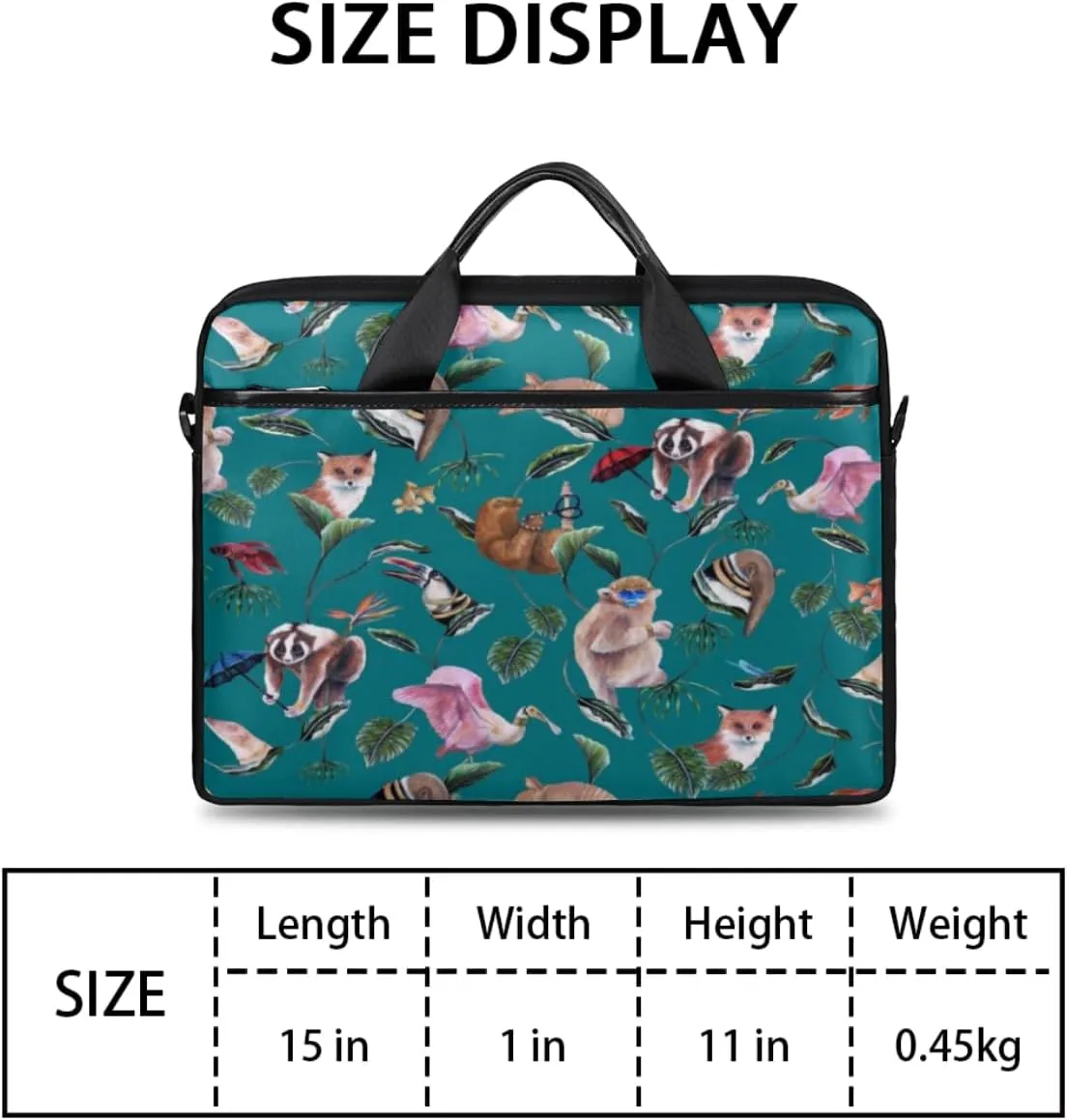 Prairie Animal Laptop Bag for Men Women 13-15 Inch Case Bags Sleeve Shoulder with Anti Slip Removable The Pad Straps