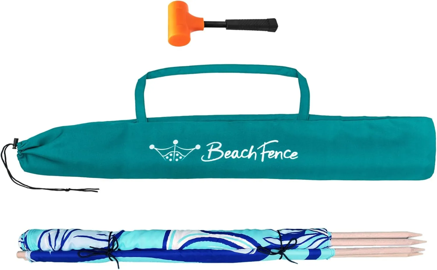 Premium 20 ft Beach Windscreen, Privacy Screen, Wind Blocker Free Rubber Mallet and Carry Bag Included (Cool Lemons)