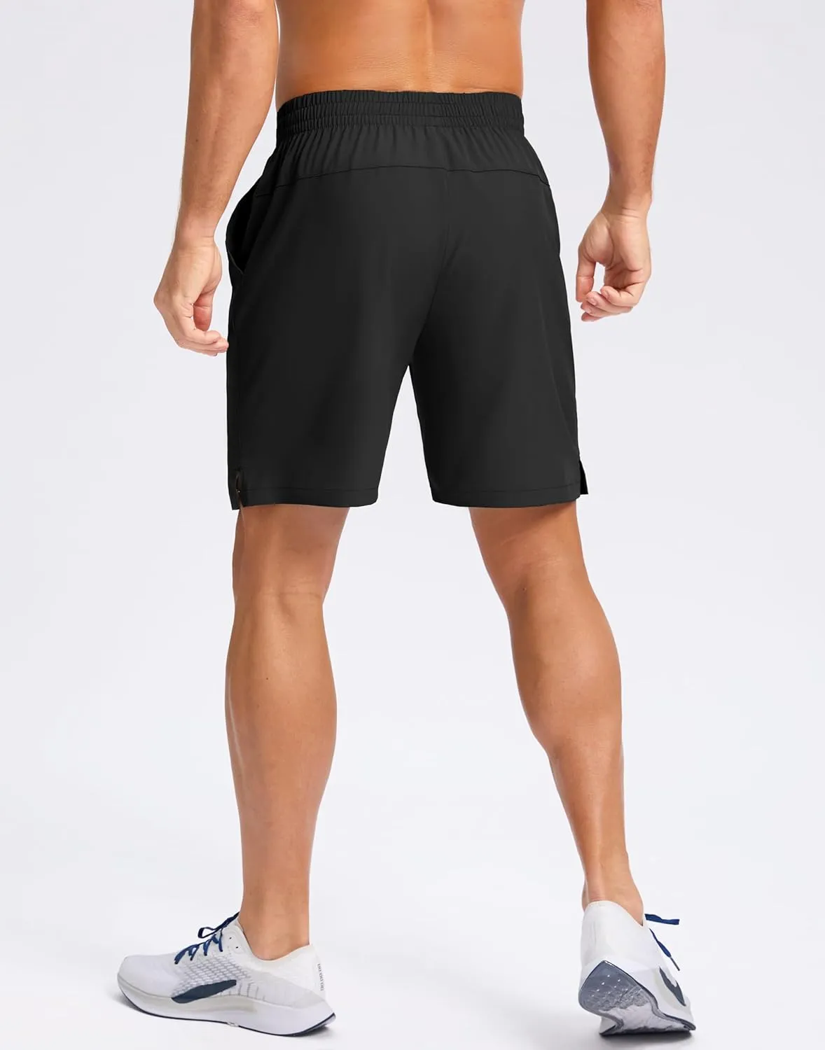 Pudolla Men's 7" Gym Workout Shorts with Zipper Pockets Lightweight Quick Dry Running Athletic Shorts for Men
