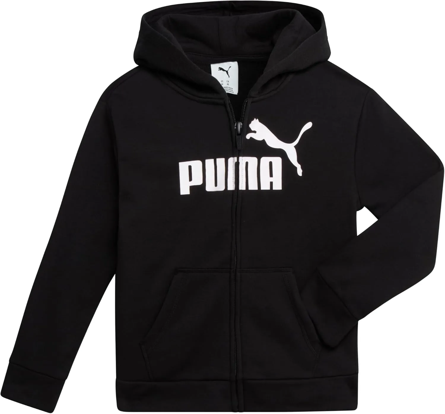 PUMA Girls' Zip Up Hoodie - Soft Core Fleece Hooded Graphic Logo Sweatshirt for Girls with Pockets (Sizes: 7-16)