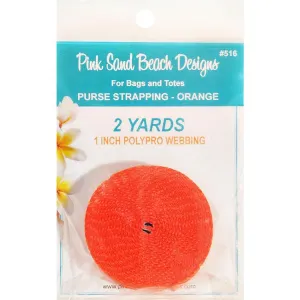 Purse Strapping 1 Inch Polypro Webbing 2yd Orange Pink Sand Beach Designs