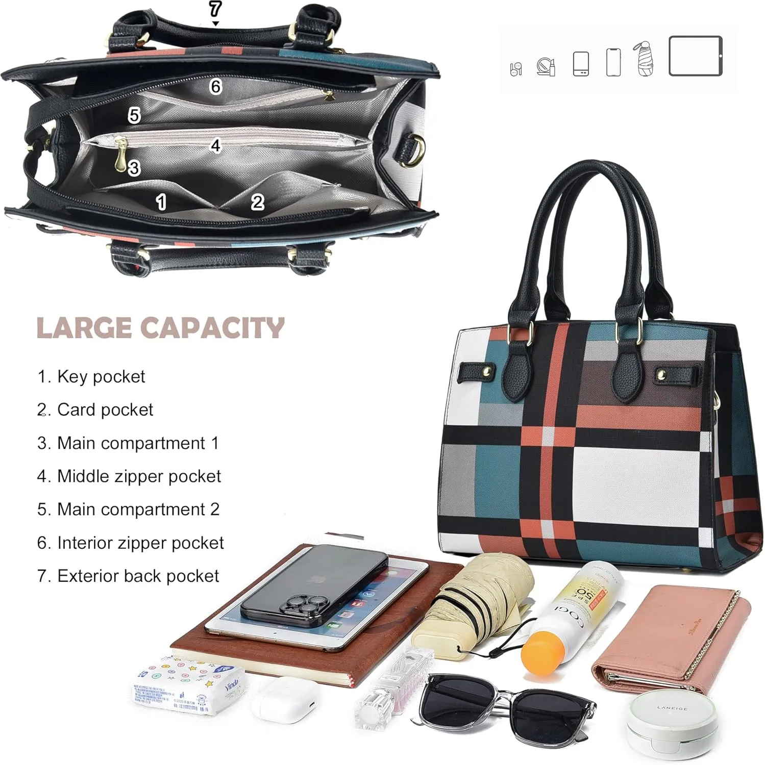 Purses and Handbags for Women Satchel Fashion Ladies Top Handle Shoulder Tote Bags