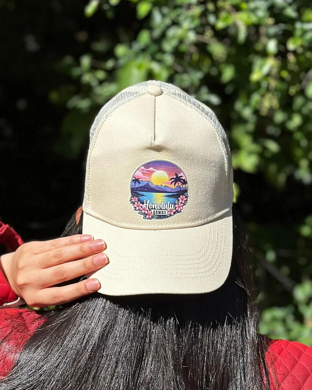 R and R Imports Navarre Beach Florida Pier Painting Design Navy Unisex Mesh Snapback Trucker Hat