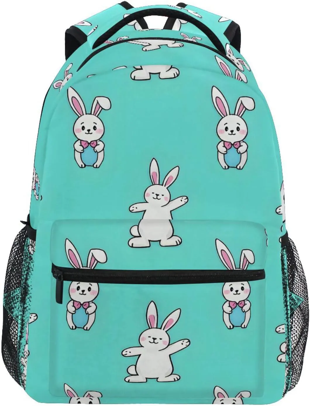 Rabbits Pattern Backpack 3rd 4th 5th Grade School Bookbag Travel Laptop Daypack Bag Purse for Boys Girls Teens