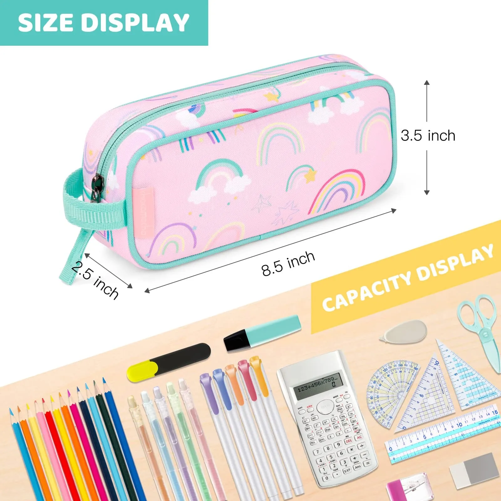 Rainbow Pink Pencil Bag