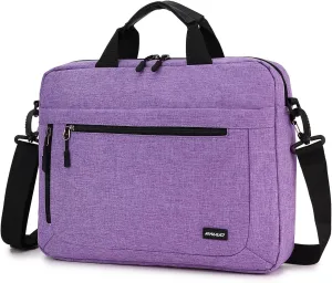 RAVUO Laptop Bag for Women, Water Resistant Lightweight 17inch Shockproof Laptop Shoulder Bag Sleeve Case Business Briefcase with Shoulder Strap Purple