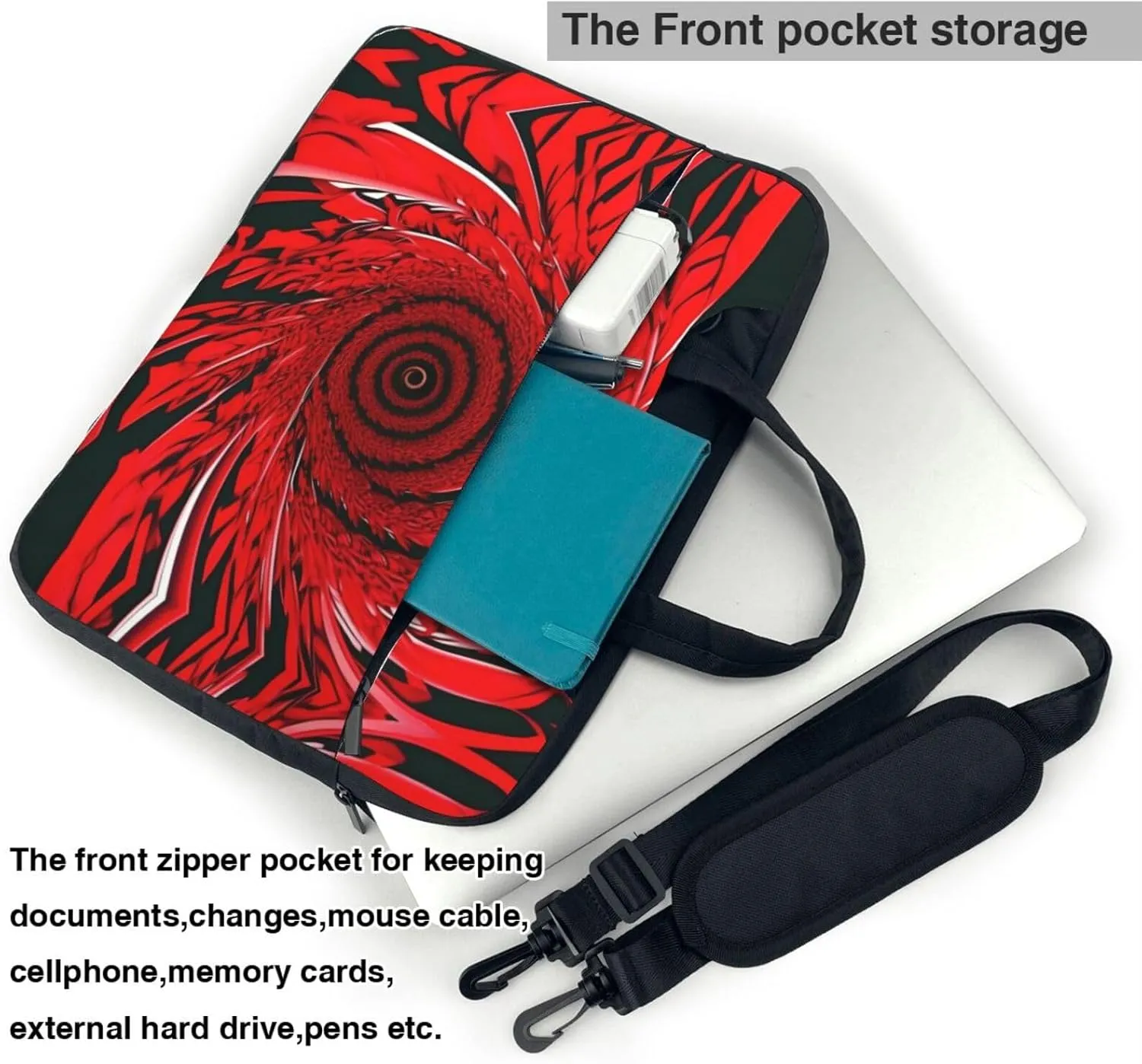 Red Wine Cellar Print Notebook Computer Protective Carrying Cover With Pocket,13 Inch Laptop Shoulder Bag