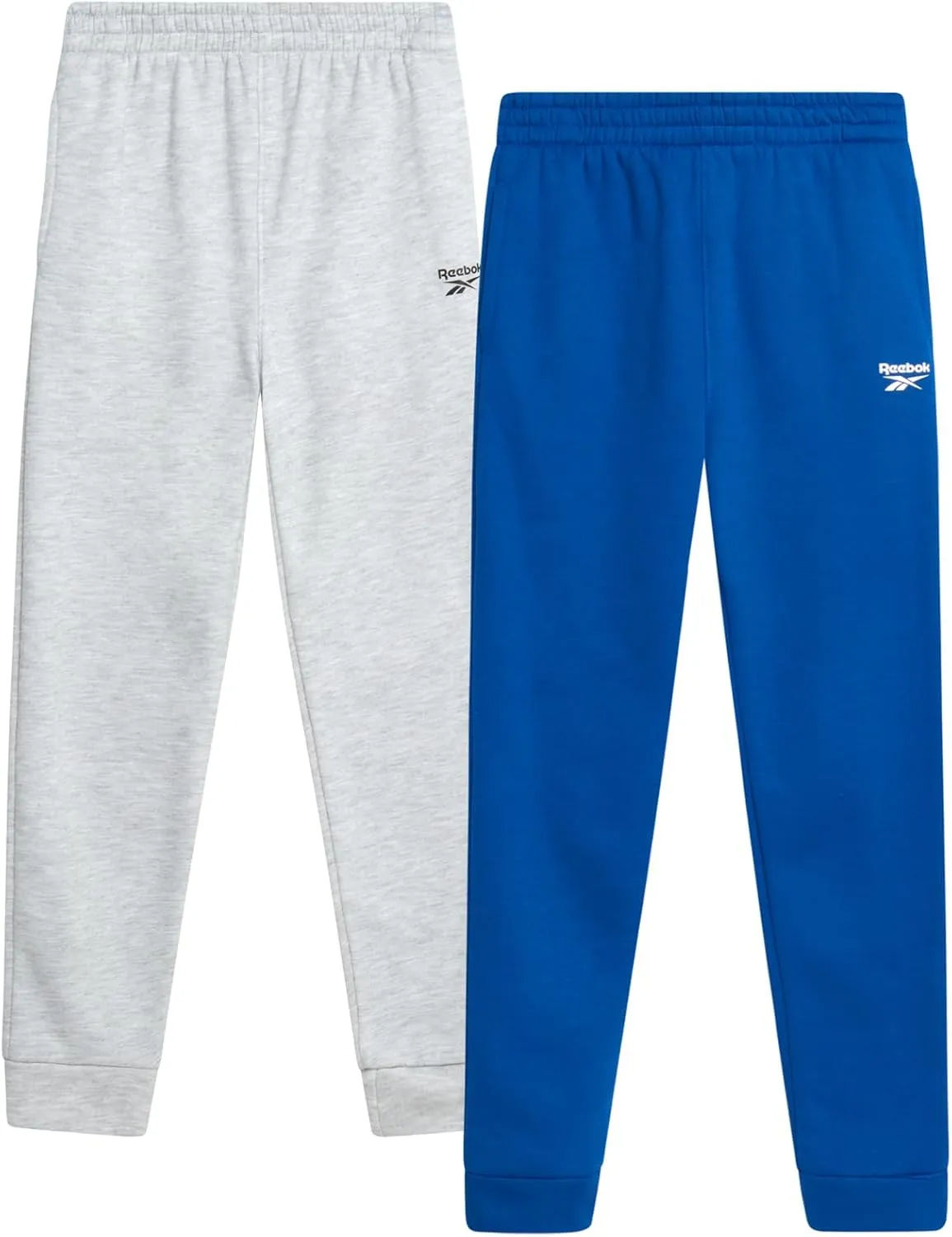 Reebok Boys Sweatpants - 2 Pack Performance Spun Fleece Boys Joggers Athletic Pants with Pockets for Running & Workout (8-14)