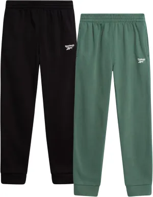 Reebok Boys Sweatpants - 2 Pack Performance Spun Fleece Boys Joggers Athletic Pants with Pockets for Running & Workout (8-14)