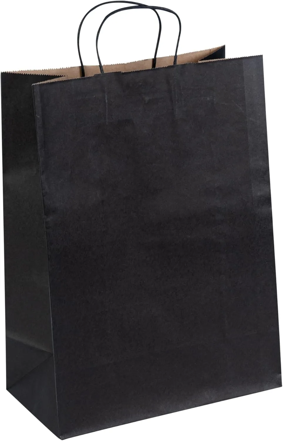 Restaurantware - Saving Nature 12.6 x 6.3 x 16.9 Inch Paper Shopping Bags, 100 Sturdy Bags with Handles - Durable, for Groceries, Black Paper Retail Handle Bags, for Gifts