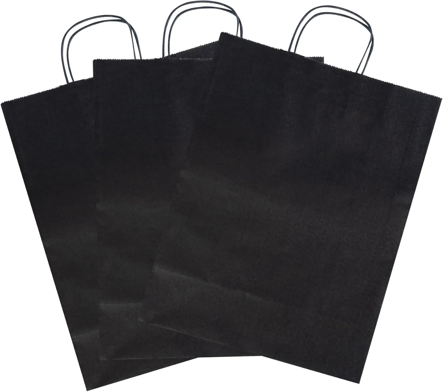 Restaurantware - Saving Nature 12.6 x 6.3 x 16.9 Inch Paper Shopping Bags, 100 Sturdy Bags with Handles - Durable, for Groceries, Black Paper Retail Handle Bags, for Gifts