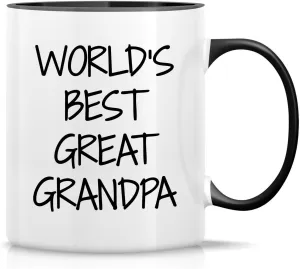 Retreez Funny Mug - World's Best Great Grandpa 11 Oz Ceramic Coffee Mugs - Funny, Motivational, Inspirational birthday gifts - White Mug with Black Handle and Inner
