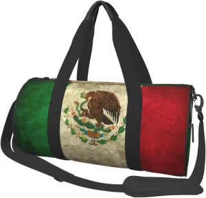 Retro Mexico Sacred Flag Duffel Tote For Men And Women Backpacking Travel And Storage Shoulder Bag