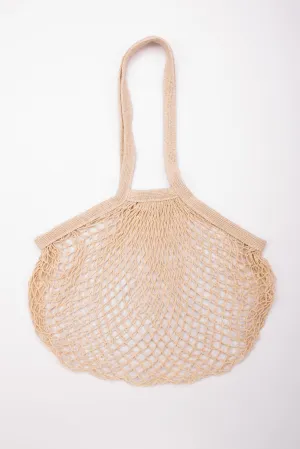 Reusable Cotton Bags - Oatmeal - Cotton String Bag - Long Handle